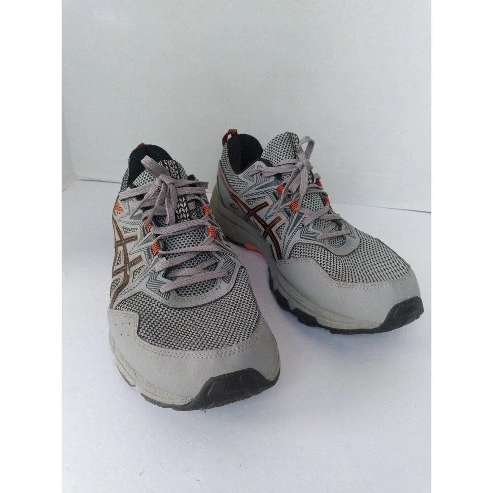 ASICS Gel-Venture Trail Running Shoes Athletic Sneakers Grey Orange‎ Mesh